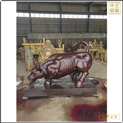 鑄銅關公 華爾街旺市牛鑄造