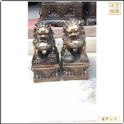 鑄銅關公 帶底座銅獅子現貨出售