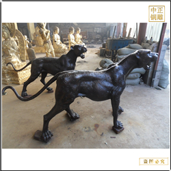 鑄銅關(guān)公 純銅金錢豹雕塑加工