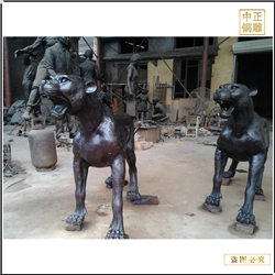 鑄銅關(guān)公 金錢豹室外擺件鑄造