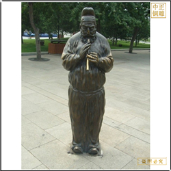 鑄銅關(guān)公 吹笛子人物銅雕塑鑄造