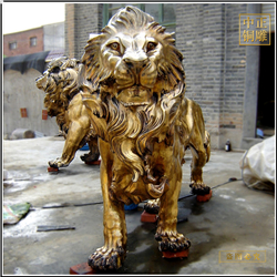 鑄銅關(guān)公 黃銅獅子雕塑