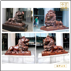 鑄銅關(guān)公 銀行門口3米銅獅子