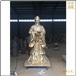 鑄銅關(guān)公 站像鎏金朱熹銅雕塑鑄造