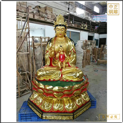 鑄銅關(guān)公 送子觀音菩薩神像圖片