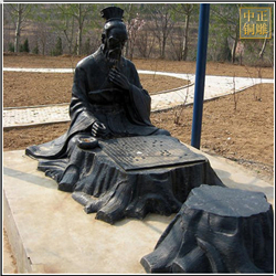 鑄銅關(guān)公 古代下象棋雕塑