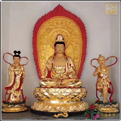 鑄銅關(guān)公 貼金送子觀音銅像?