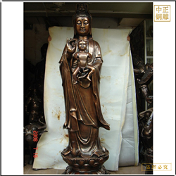 鑄銅關(guān)公 定制送子觀音像擺件
