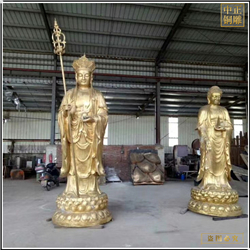 鑄銅關(guān)公 鑄銅貼金地藏王佛像雕塑