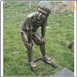 鑄銅關(guān)公 小孩人物銅雕塑