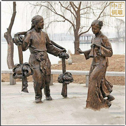 鑄銅關(guān)公 扭秧歌雕塑定制