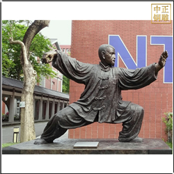 鑄銅關公 打太極人物銅雕塑