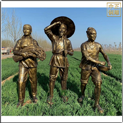 鑄銅關公 豐收人物銅雕塑
