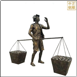 小販吆喝人物銅雕塑 小販吆喝人物銅雕塑